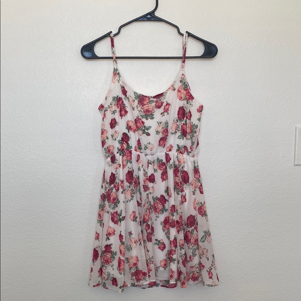 Floral Chiffon Spaghetti Strap Dress